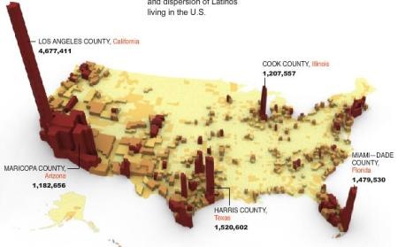 mapa de hispanos en esttados unidos